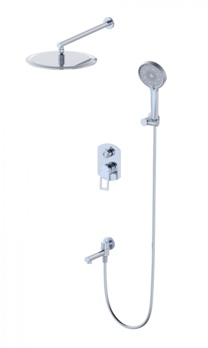 Душевой комплект со смесителем Wonzon & Woghand Frame WW-88939010-CR хром глянцевый встраиваемый