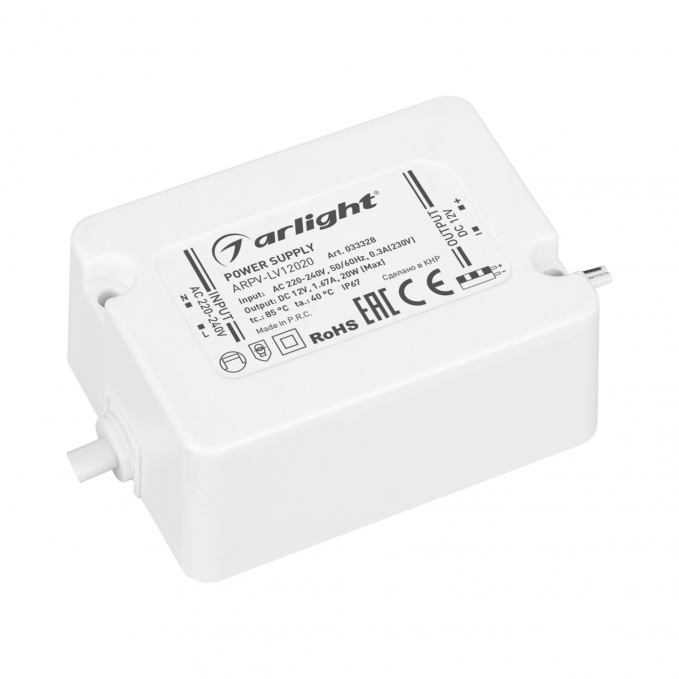Блок питания ARPV-LV12020 (12V, 1.67A, 20W), Arlight, 033328, изображение 1
