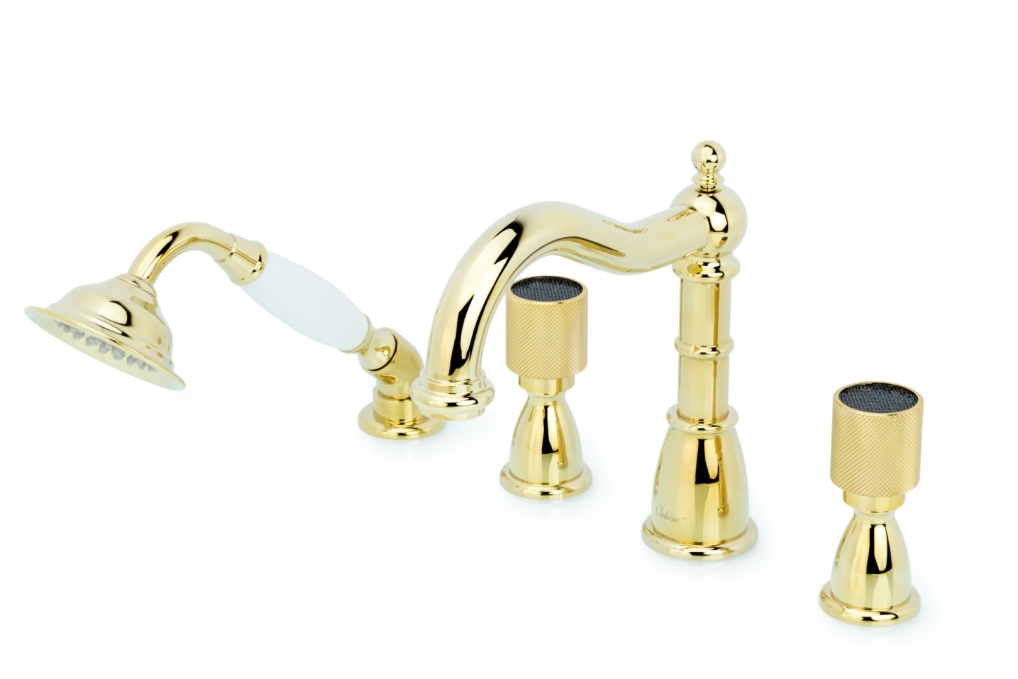 Смеситель на борт ванны Boheme Royal Cristal 395-Royal/CRST black глянцевое золото Смеситель на борт ванны Boheme Royal Cristal 395-Royal/CRST black глянцевое золото
