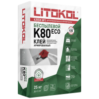 Клей для плитки и керамогранита Litokol Litoflex K80 Eco, 25 кг Клей для плитки и керамогранита Litokol Litoflex K80 Eco, 25 кг