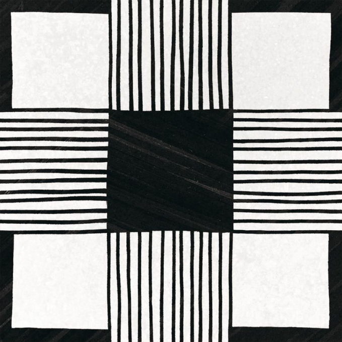 Керамогранит Equipe Caprice Deco Cloth B&W 20x20, 22124 Керамогранит Equipe Caprice Deco Cloth B&W 20x20, 22124
