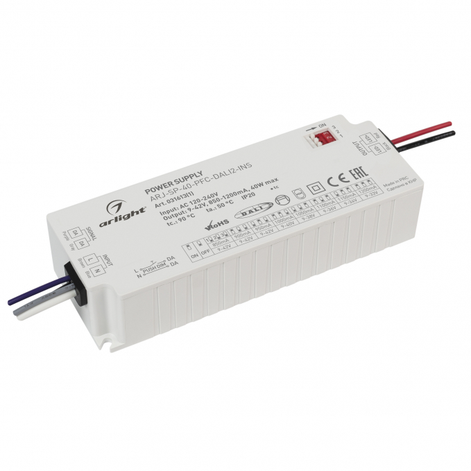 Блок питания ARJ-SP-40-PFC-DALI2-INS (40W, 9-47V, 0.85-1.2A), Arlight, 031613(1), изображение 1