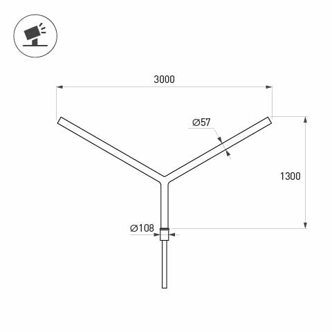 Кронштейн OXOR-SY2-3000x108-L1300 BLACK, Arlight, 051657, изображение 2 Кронштейн OXOR-SY2-3000x108-L1300 BLACK, Arlight, 051657, изображение 2