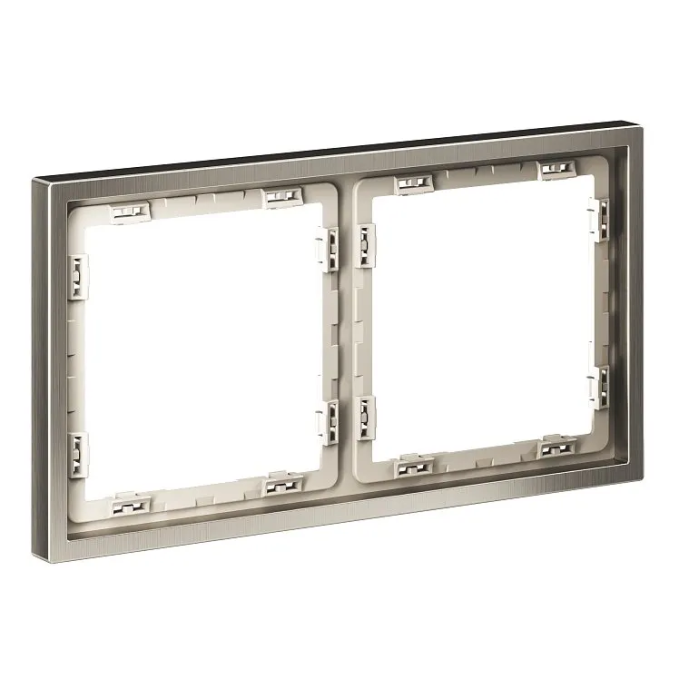 Рамка металлическая на 2 поста, S70 Metal (никель), Voltum, VLSM120211 Рамка металлическая на 2 поста, S70 Metal (никель), Voltum, VLSM120211