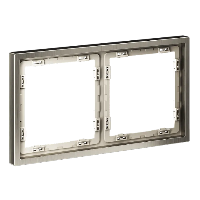 Рамка металлическая на 2 поста, S70 Metal (никель), Voltum, VLSM120211 Рамка металлическая на 2 поста, S70 Metal (никель), Voltum, VLSM120211