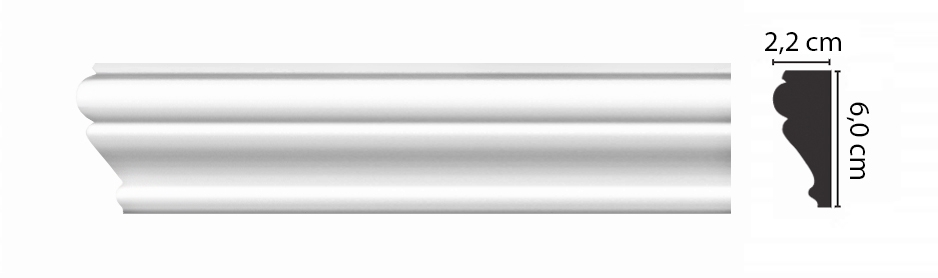 Молдинг гладкий Decomaster D161ДМ, 60x22x2000 мм Молдинг гладкий Decomaster D161ДМ, 60x22x2000 мм