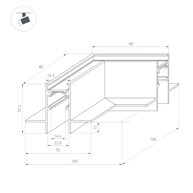 Коннектор угловой MAG-ORIENT-CON-2652-FDW-L90 (WH), Arlight, 035808, изображение 2