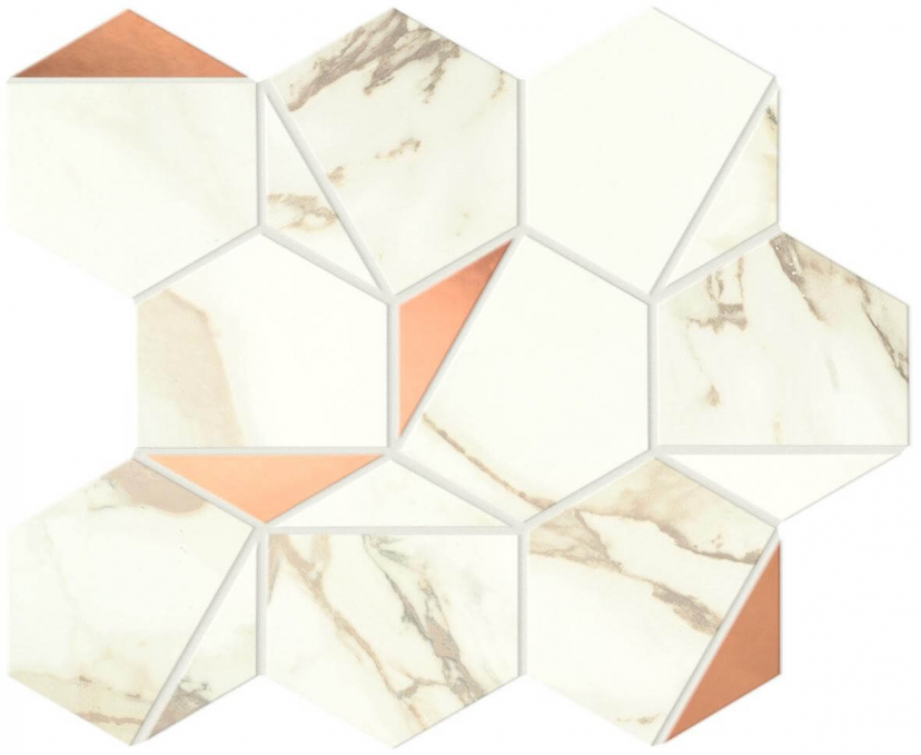 Мозаика Atlas Concorde Marvel Shine Calacatta Imperiale Gold Hex Shiny 25.1x29, A4WW Мозаика Atlas Concorde Marvel Shine Calacatta Imperiale Gold Hex Shiny 25.1x29, A4WW