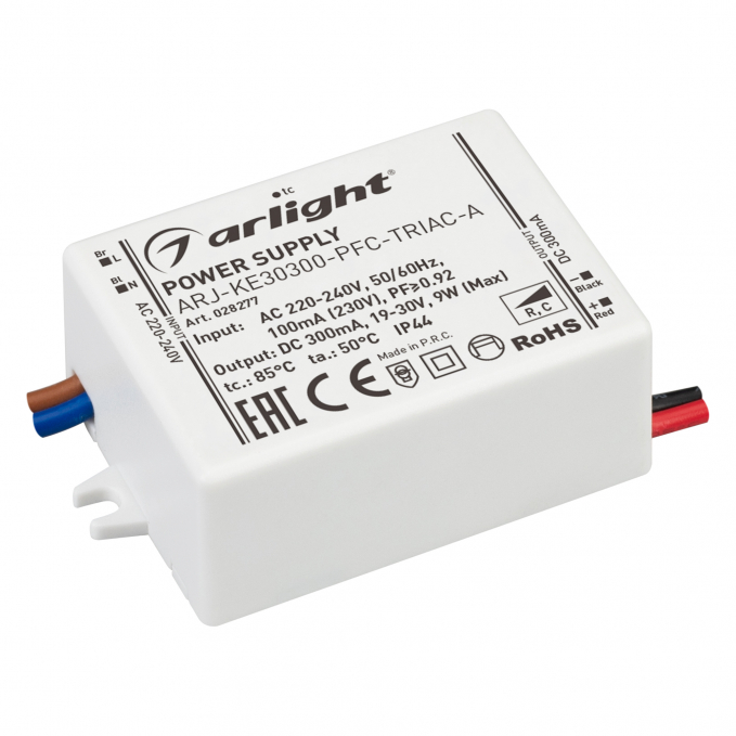 Блок питания ARJ-KE30300-PFC-TRIAC-A (9W, 300mA), Arlight, 028277, изображение 1 Блок питания ARJ-KE30300-PFC-TRIAC-A (9W, 300mA), Arlight, 028277, изображение 1