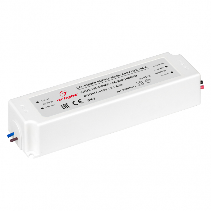 Блок питания ARPV-LV12100-A (12V, 8.3A, 100W), Arlight, 018970(1), изображение 1