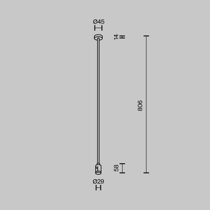 Крепление потолочное Long одинарное 760мм Flarity черный, TRA159C-SL1-B, изображение 4 Крепление потолочное Long одинарное 760мм Flarity черный, TRA159C-SL1-B, изображение 4