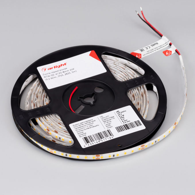 Светодиодная лента герметичная RTW-SE-A120-8mm 24V Day4000 (9.6 W/m, IP65, 2835, 5m), Arlight, 015443(2), изображение 2 Светодиодная лента герметичная RTW-SE-A120-8mm 24V Day4000 (9.6 W/m, IP65, 2835, 5m), Arlight, 015443(2), изображение 2