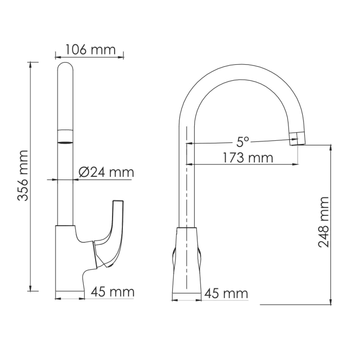 Смеситель для кухни WasserKRAFT Зауэр (Sauer) 7107