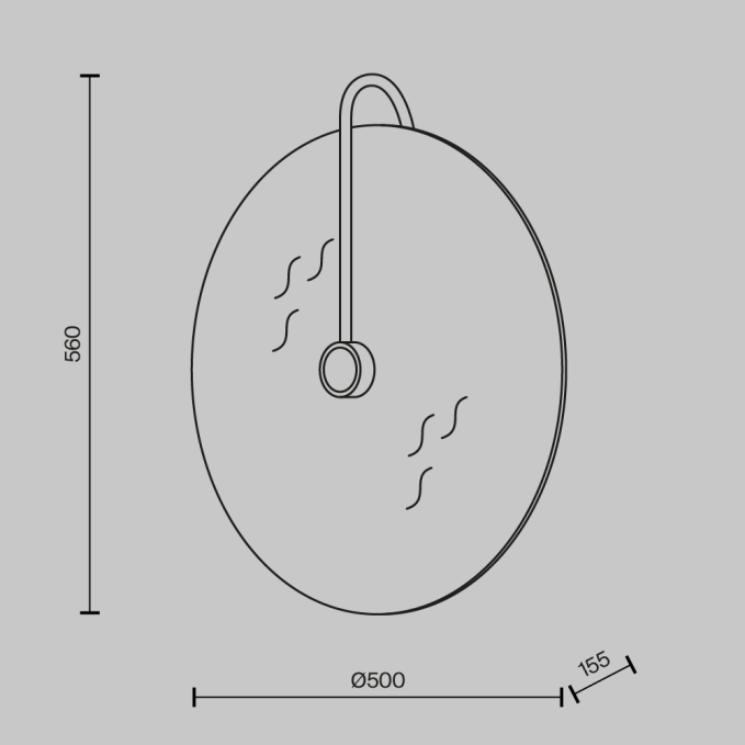 Настенный светильник (бра) Амулет / Amulet 3000К 3Вт, MOD555WL-L3G3K, изображение 8 Настенный светильник (бра) Амулет / Amulet 3000К 3Вт, MOD555WL-L3G3K, изображение 8