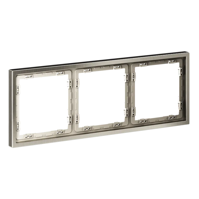 Рамка металлическая на 3 поста, S70 Metal (никель), Voltum, VLSM120311