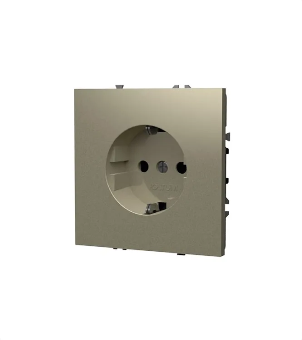 Розетка встраиваемая VOLTUM S70 с заземлением 16А, (кашемир), Voltum, VLS040103