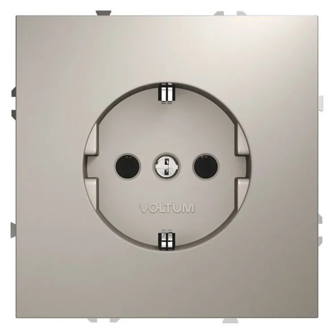 Розетка встраиваемая VOLTUM S70 с заземлением 16А, (кашемир), Voltum, VLS040103