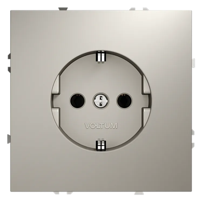 Розетка встраиваемая VOLTUM S70 с заземлением 16А, (кашемир), Voltum, VLS040103