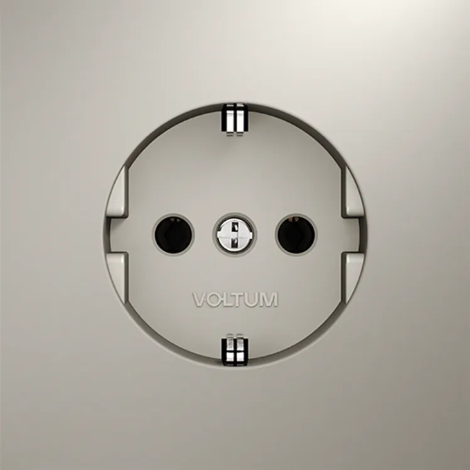 Розетка встраиваемая VOLTUM S70 с заземлением 16А, (кашемир), Voltum, VLS040103