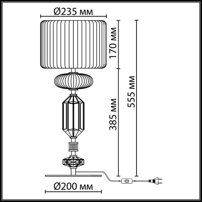 Настольная лампа E14 2*40W TERRA MODERN ODL_EX26 023 ODEON LIGHT 5414/2TA, схема товара Настольная лампа E14 2*40W TERRA MODERN ODL_EX26 023 ODEON LIGHT 5414/2TA, схема товара