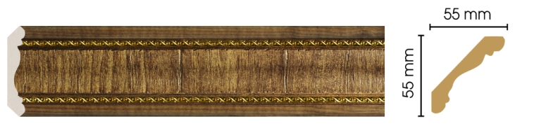 Карниз, плинтус потолочный Decomaster 173-3, 57x57x2400 мм