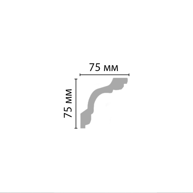 Карниз, плинтус потолочный гладкий Decomaster 96630F гибкий, 75x75x2400 мм Карниз, плинтус потолочный гладкий Decomaster 96630F гибкий, 75x75x2400 мм