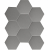 Мозаика Starmosaic Geometry Hexagon Big Grey Matt 95x110 25.6x29.5