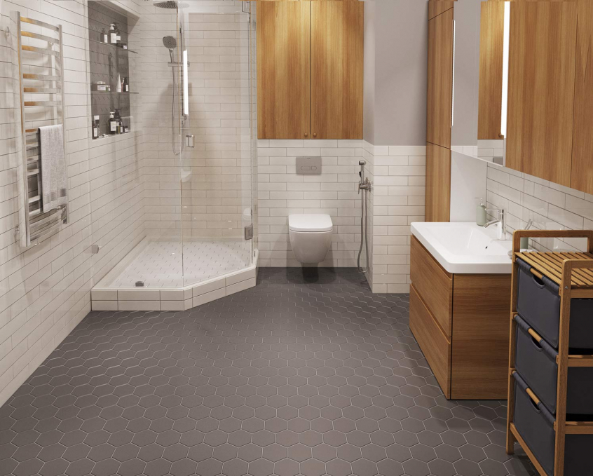 Мозаика Starmosaic Geometry Hexagon Big Grey Matt 95x110 25.6x29.5 Мозаика Starmosaic Geometry Hexagon Big Grey Matt 95x110 25.6x29.5