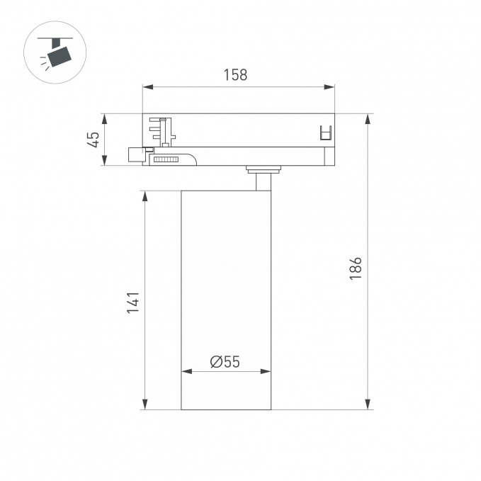 Светильник LGD-GERA-4TR-R55-10W Warm3000 (WH, 15 deg, 230V), Arlight, 055144, изображение 2
