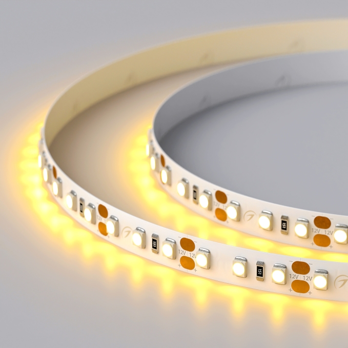 Светодиодная лента RT-A120-8mm 12V Yellow (9.6 W/m, IP20, 2835, 5m), Arlight, 012328(2), изображение 3 Светодиодная лента RT-A120-8mm 12V Yellow (9.6 W/m, IP20, 2835, 5m), Arlight, 012328(2), изображение 3