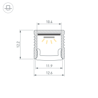 Профиль FANTOM-BENT-W12-SIDE-2000 ANOD, Arlight, 040326(1)