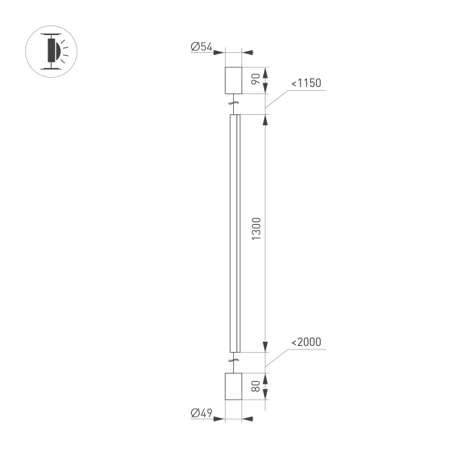 Светильник SP-TABOO-FLOOR-S1300-14W Day4000 (BK, 90 deg, 230V), Arlight, 035322, изображение 4 Светильник SP-TABOO-FLOOR-S1300-14W Day4000 (BK, 90 deg, 230V), Arlight, 035322, изображение 4