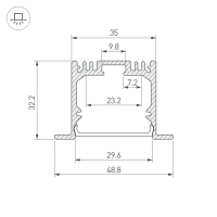 Профиль SL-LINIA49-F-3000 ANOD, Arlight, 036168