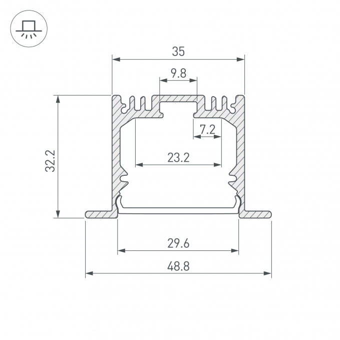 Профиль SL-LINIA49-F-3000 ANOD, Arlight, 036168, изображение 4