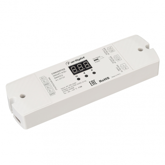 Конвертер SMART-K25-DMX512 (230V, 2x1A, TRIAC), Arlight, 027129, изображение 1 Конвертер SMART-K25-DMX512 (230V, 2x1A, TRIAC), Arlight, 027129, изображение 1