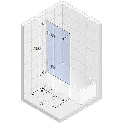 Шторка на ванну Riho Scandic 95x150 L G001155120 L профиль хром Шторка на ванну Riho Scandic 95x150 L G001155120 L профиль хром