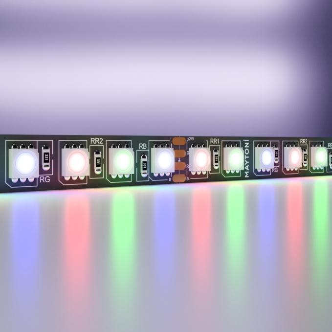 Светодиодная лента 24В 5050 21Вт/м Цветная (RGB) 5м IP20 Black, 20038, изображение 1