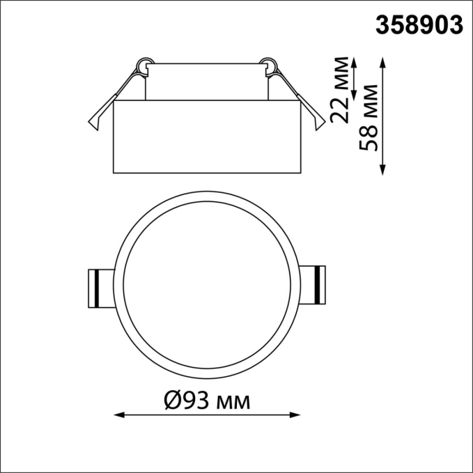 Встраиваемый влагозащищенный светильник IP54 LED 4000K 10W 220V MAY SPOT NT22 588 NOVOTECH 358903, схема товара Встраиваемый влагозащищенный светильник IP54 LED 4000K 10W 220V MAY SPOT NT22 588 NOVOTECH 358903, схема товара