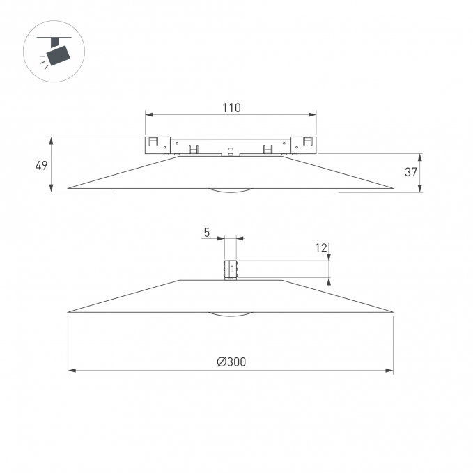 Светильник MAG-MICROCOSM-DISCO-R300-7W Warm3000 (BK, 36 deg, 24V), Arlight, 051779, изображение 3 Светильник MAG-MICROCOSM-DISCO-R300-7W Warm3000 (BK, 36 deg, 24V), Arlight, 051779, изображение 3