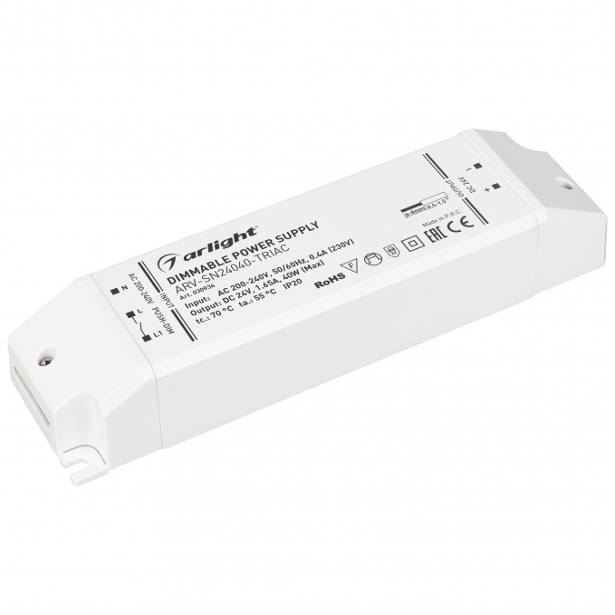 Блок питания ARV-SN24040-TRIAC (24V, 1.65A, 40W), Arlight, 030934, изображение 1