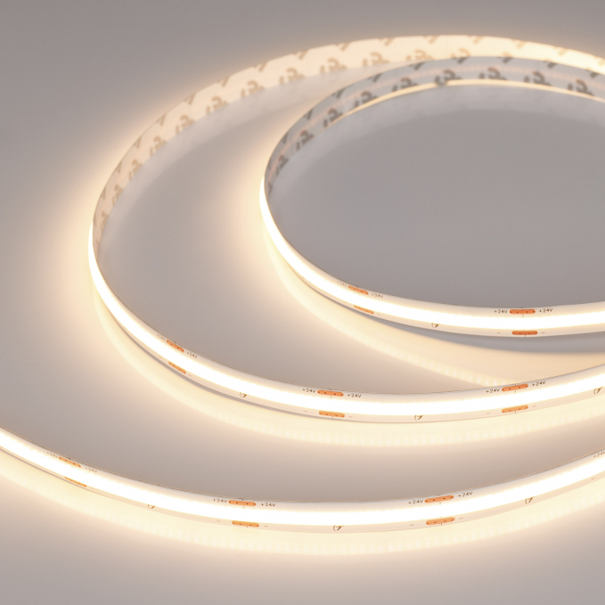 Светодиодная лента COB-X420-10mm 24V Warm2700 (4.8 W/m, IP20, 15m), Arlight, 048824, изображение 1 Светодиодная лента COB-X420-10mm 24V Warm2700 (4.8 W/m, IP20, 15m), Arlight, 048824, изображение 1