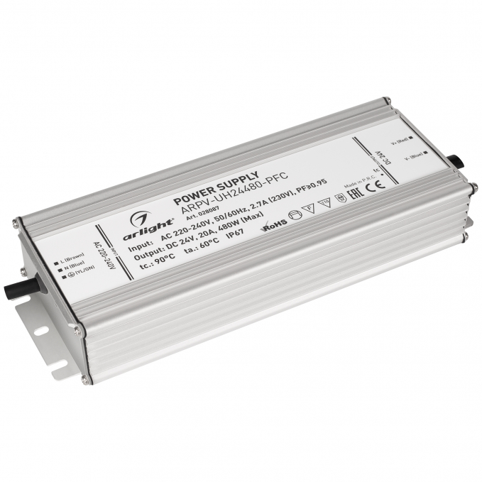 Блок питания ARPV-UH24480-PFC (24V, 20A, 480W), Arlight, 028087, изображение 1 Блок питания ARPV-UH24480-PFC (24V, 20A, 480W), Arlight, 028087, изображение 1