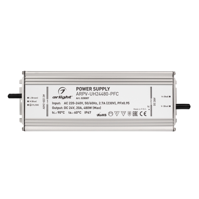 Блок питания ARPV-UH24480-PFC (24V, 20A, 480W), Arlight, 028087, изображение 3 Блок питания ARPV-UH24480-PFC (24V, 20A, 480W), Arlight, 028087, изображение 3