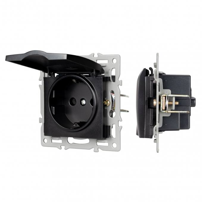 Механизм розетки влагозащищённый SCT-MCP-PL-BK (250V, 16A), Arlight, 043746, изображение 1 Механизм розетки влагозащищённый SCT-MCP-PL-BK (250V, 16A), Arlight, 043746, изображение 1
