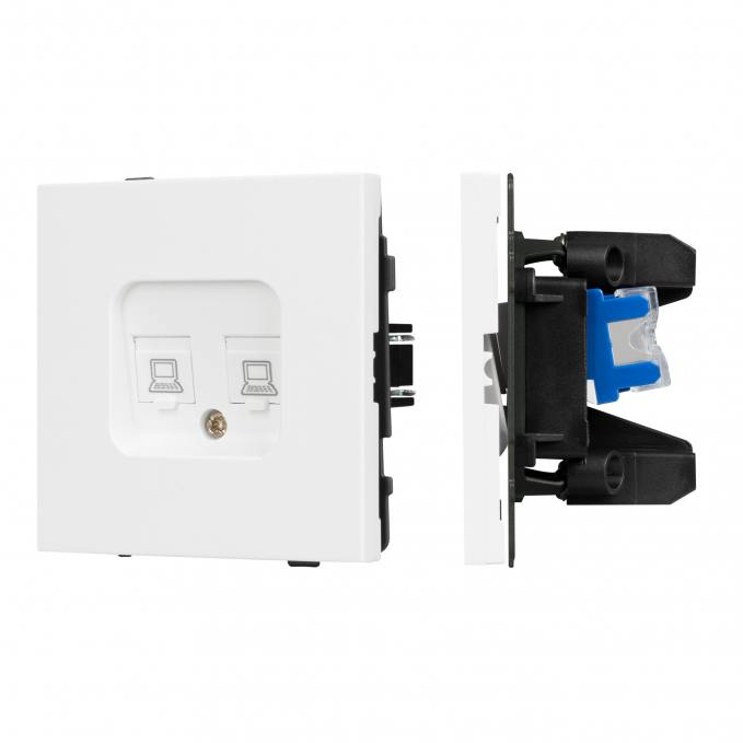 Механизм компьютерной розетки двойной SCT-TENDO-MPC2-PL-WH (RJ-45, CAT6), Arlight, 054100, изображение 1 Механизм компьютерной розетки двойной SCT-TENDO-MPC2-PL-WH (RJ-45, CAT6), Arlight, 054100, изображение 1