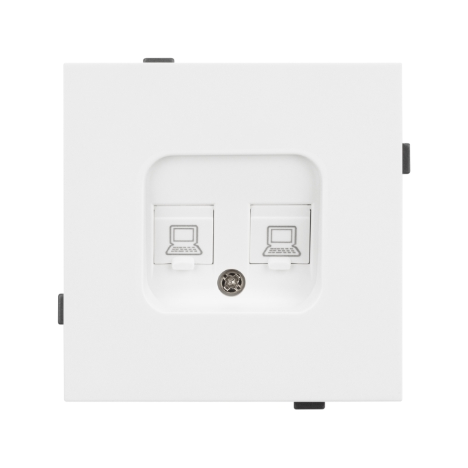Механизм компьютерной розетки двойной SCT-TENDO-MPC2-PL-WH (RJ-45, CAT6), Arlight, 054100, изображение 2 Механизм компьютерной розетки двойной SCT-TENDO-MPC2-PL-WH (RJ-45, CAT6), Arlight, 054100, изображение 2