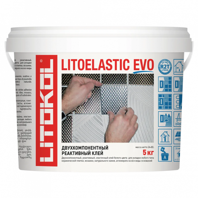 Клей для плитки и керамогранита Litokol Litoelastic Evo, 5 кг Клей для плитки и керамогранита Litokol Litoelastic Evo, 5 кг