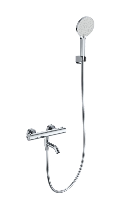 Смеситель для ванны с душем Wonzon & Woghand Inn 3 WW-B2065-A1-CR хром глянцевый с термостатом и гарнитуром