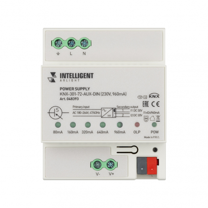 INTELLIGENT ARLIGHT Блок питания шины KNX-301-72-AUX-DIN (230V, 960mA), Arlight, 048393, изображение 2 INTELLIGENT ARLIGHT Блок питания шины KNX-301-72-AUX-DIN (230V, 960mA), Arlight, 048393, изображение 2