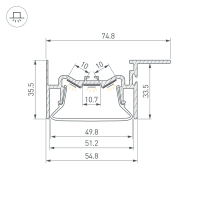Профиль FOLED-50-CEIL-SIDE-2000, Arlight, 035770